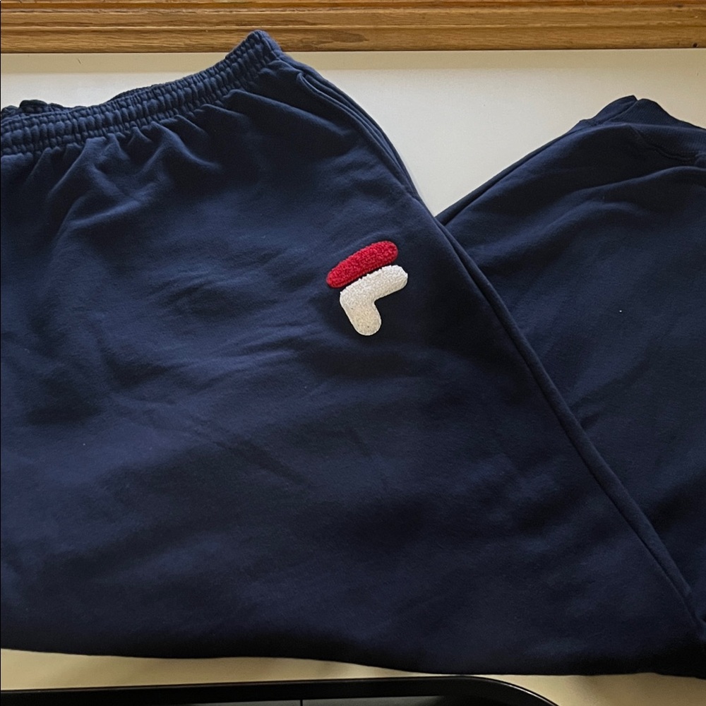 Fila Navy Sweatpants with Red & White Logo Tag Sz 4XL